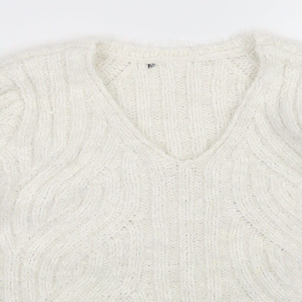 Womens UK Size M M&S White Pullover Jumper