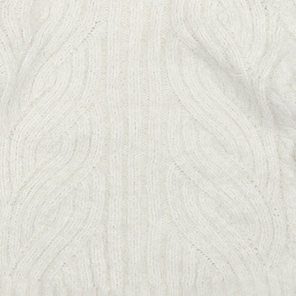 Womens UK Size M M&S White Pullover Jumper