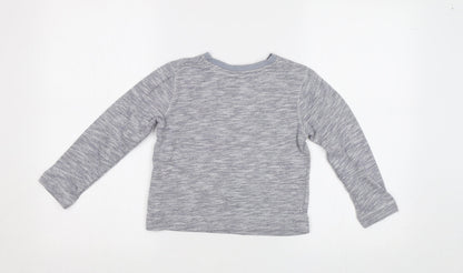 John Lewis Girls Grey Floral  Pullover Sweatshirt Size 7 Years  - Butterfly