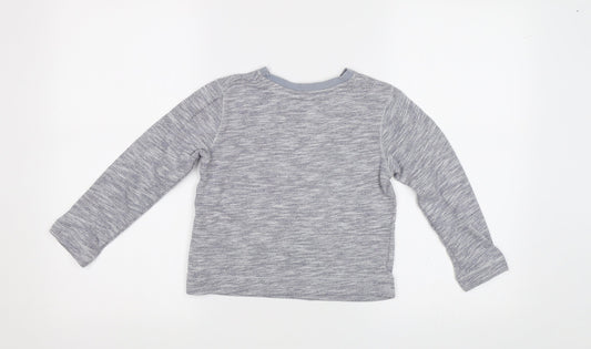 John Lewis Girls Grey Floral  Pullover Sweatshirt Size 7 Years  - Butterfly