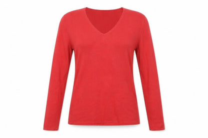 Womens UK Size S Repeat Red Henley Jumper