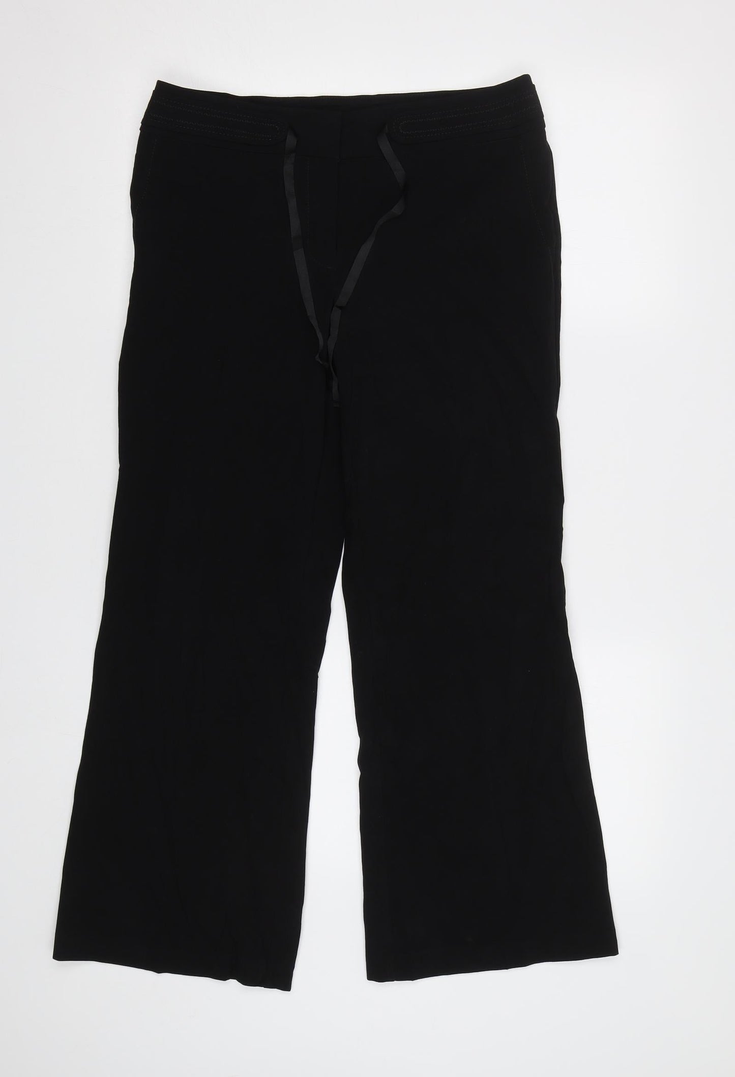 Womens UK Size 10 M&S Regular Fit Dress Pants Black Trousers
