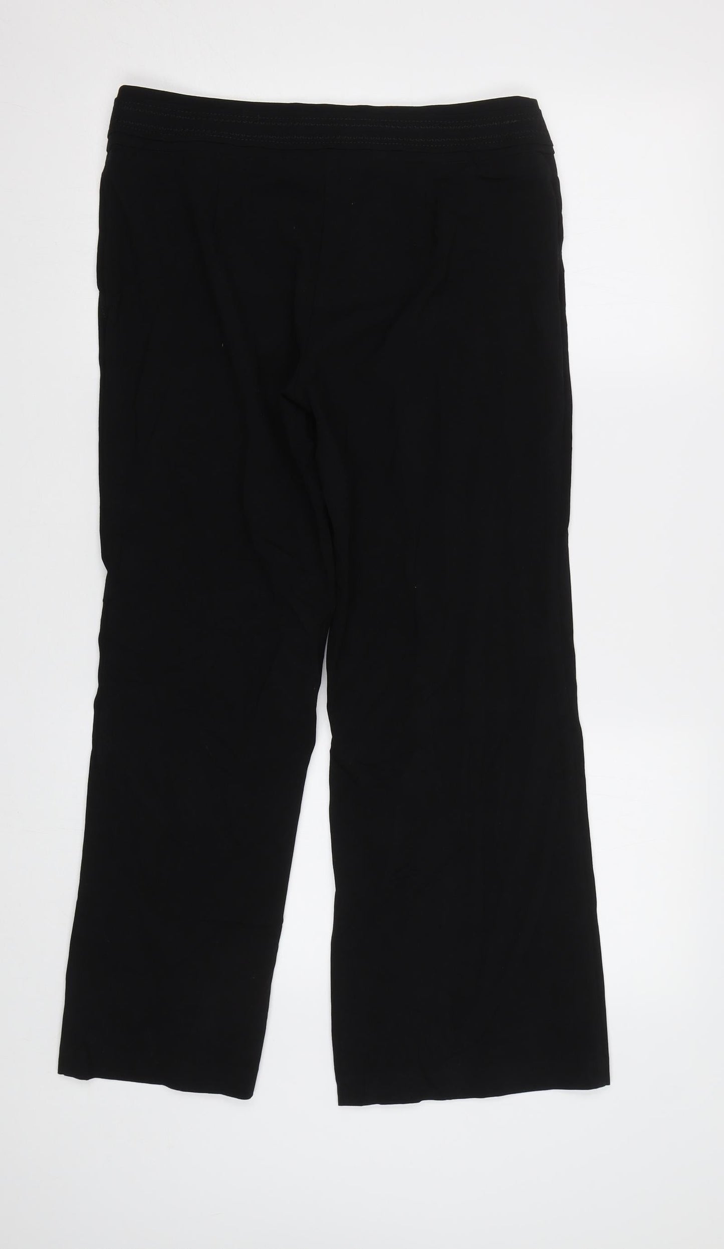 Womens UK Size 10 M&S Regular Fit Dress Pants Black Trousers