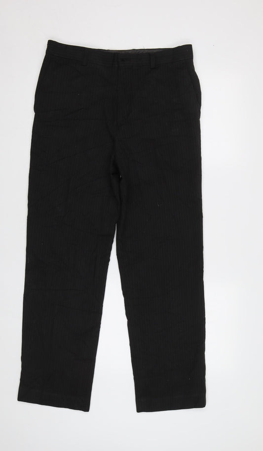 Burton Mens Black Striped  Dress Pants Trousers Size 32 L29 in