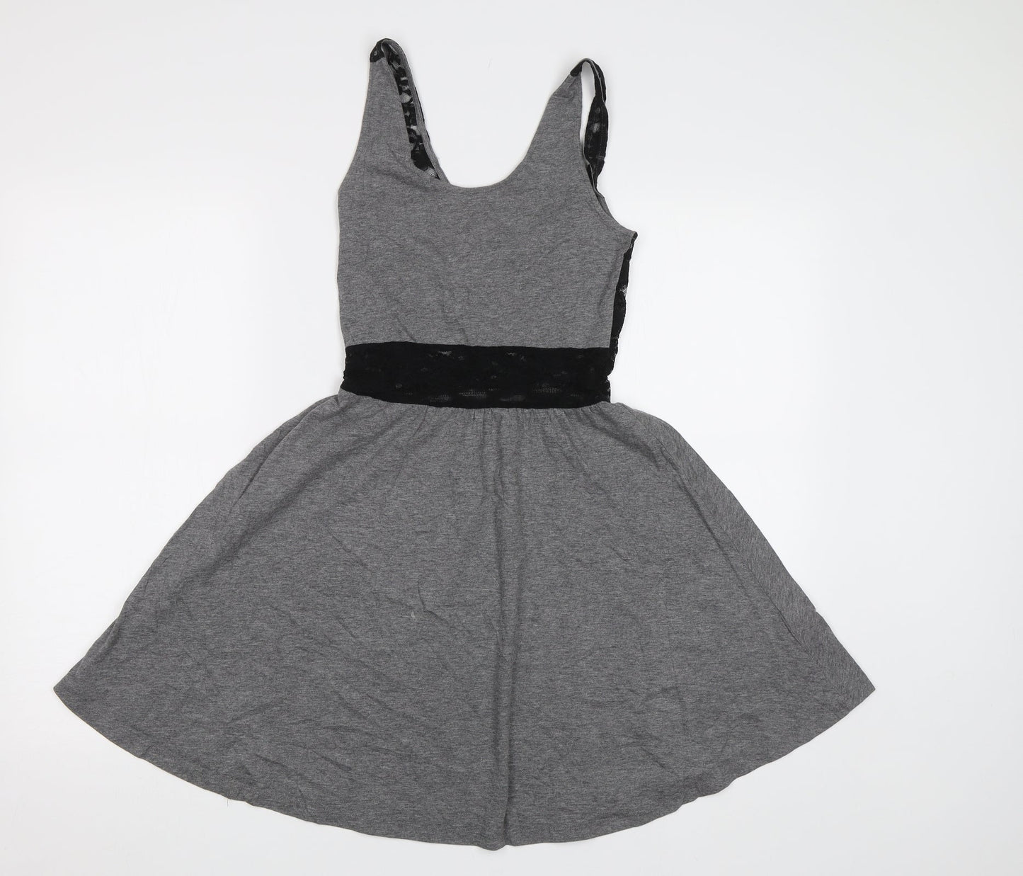 H&M Womens Grey   Fit & Flare  Size 6