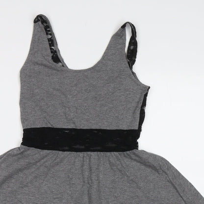 H&M Womens Grey   Fit & Flare  Size 6