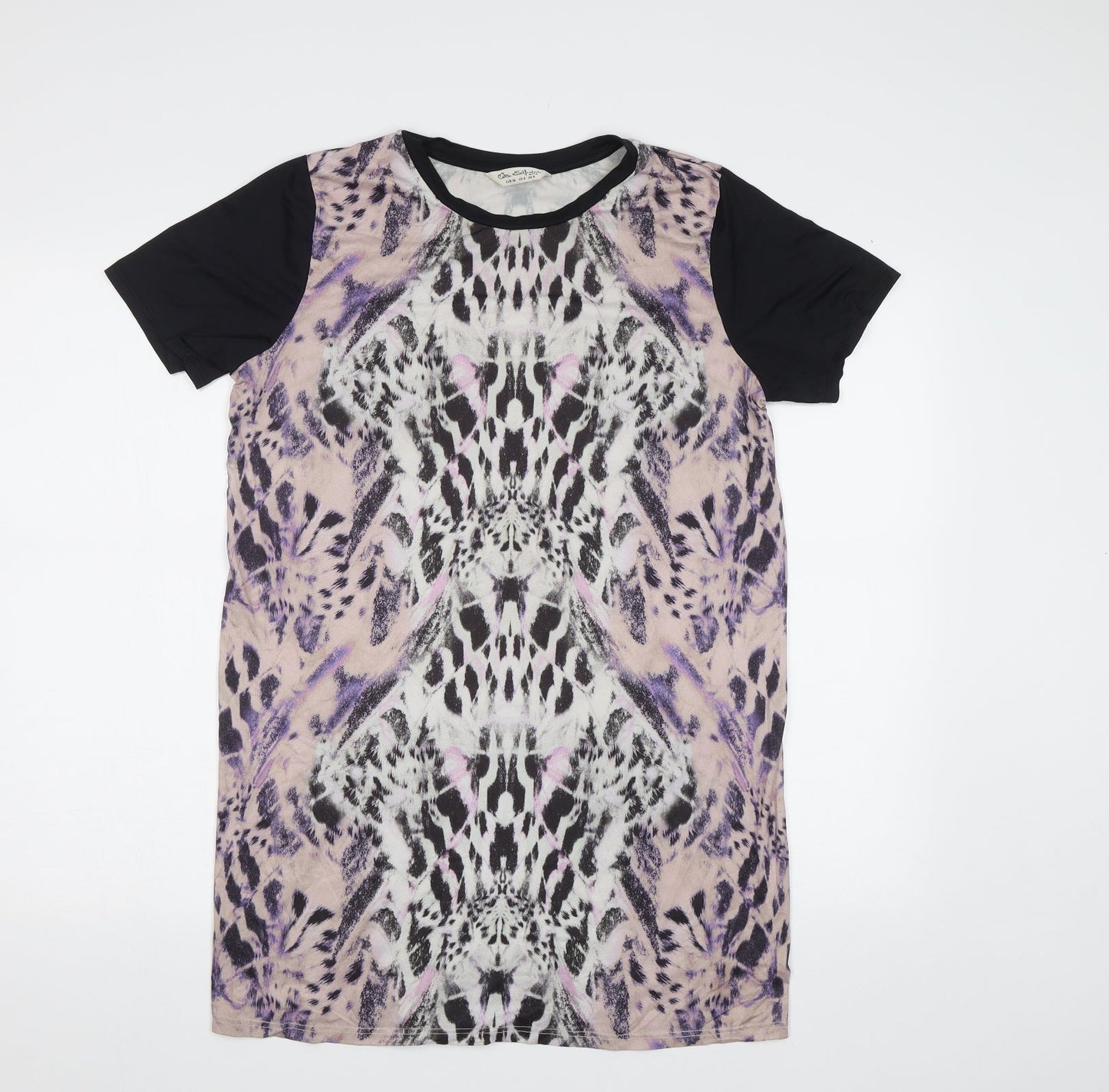 Miss Selfridge Womens Purple Animal Print  Basic Blouse Size 8