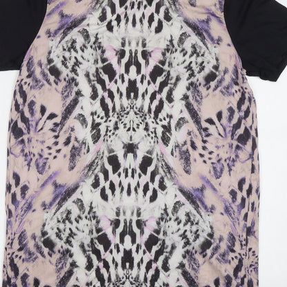 Miss Selfridge Womens Purple Animal Print  Basic Blouse Size 8