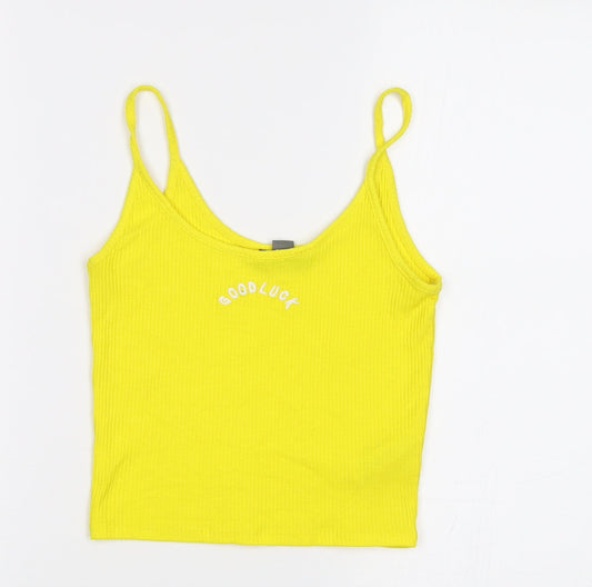 Primark Womens Yellow   Cropped Tank Size XS