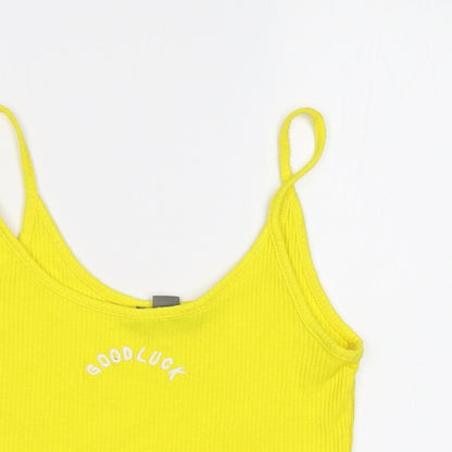 Primark Womens Yellow   Cropped Tank Size XS