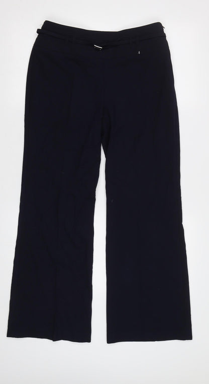 Womens UK Size 10 M&S Regular Fit Dress Pants Blue Trousers