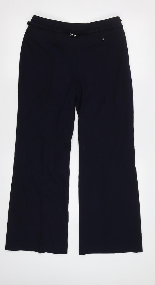 Womens UK Size 10 M&S Regular Fit Dress Pants Blue Trousers