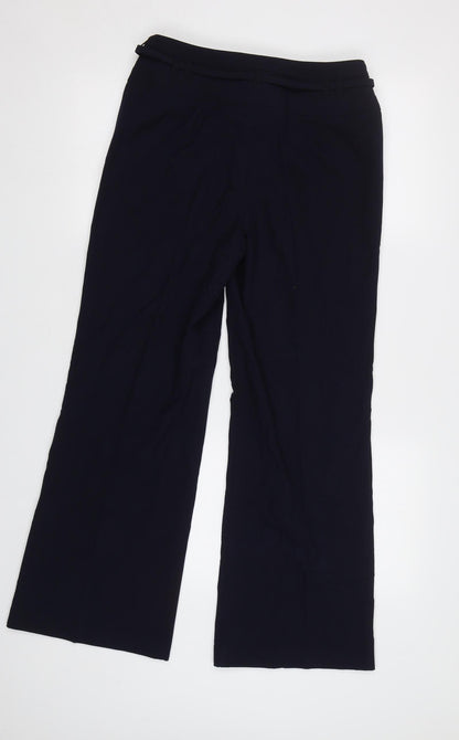 Womens UK Size 10 M&S Regular Fit Dress Pants Blue Trousers