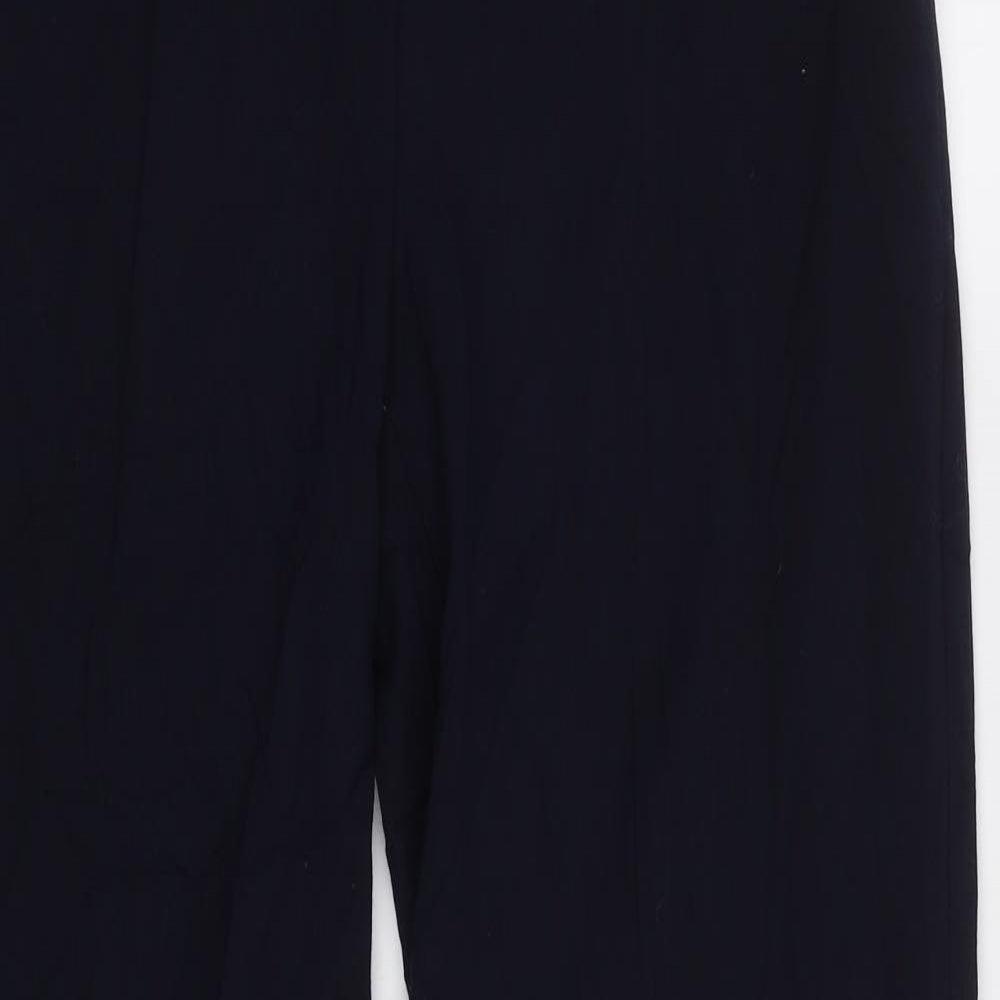 Womens UK Size 10 M&S Regular Fit Dress Pants Blue Trousers