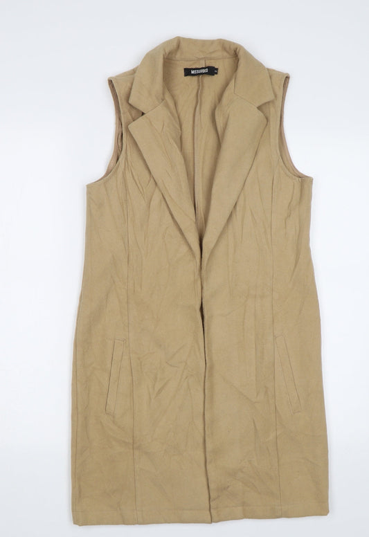 Missguided Womens Beige   Overcoat Waistcoat Size 8