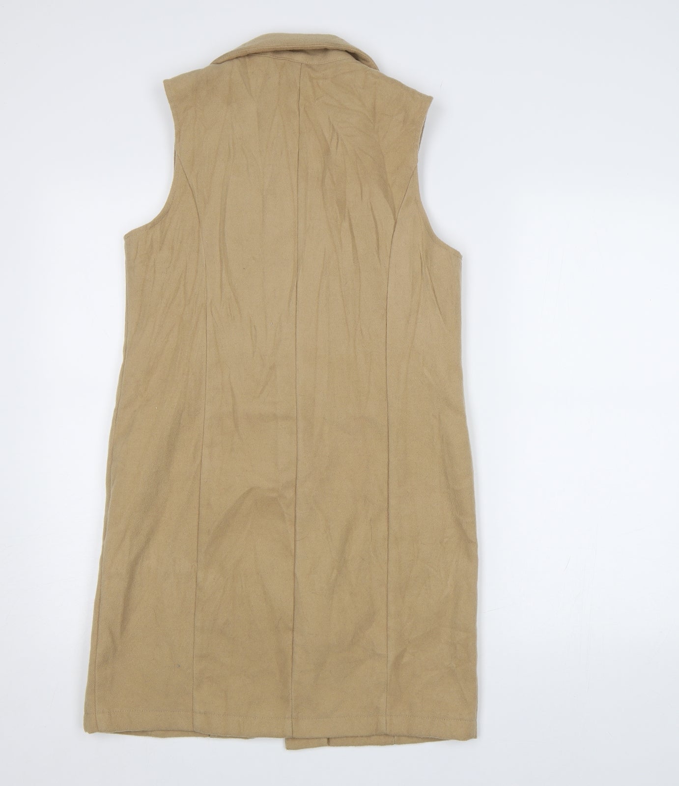 Missguided Womens Beige   Overcoat Waistcoat Size 8