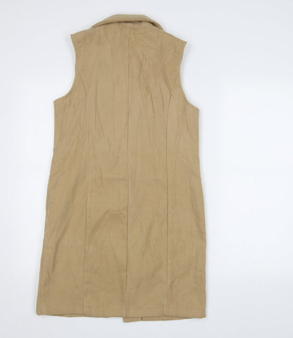 Missguided Womens Beige   Overcoat Waistcoat Size 8