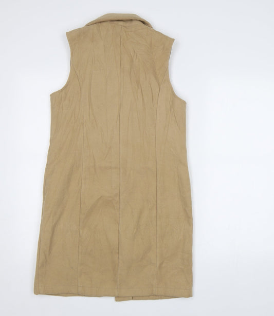 Missguided Womens Beige   Overcoat Waistcoat Size 8