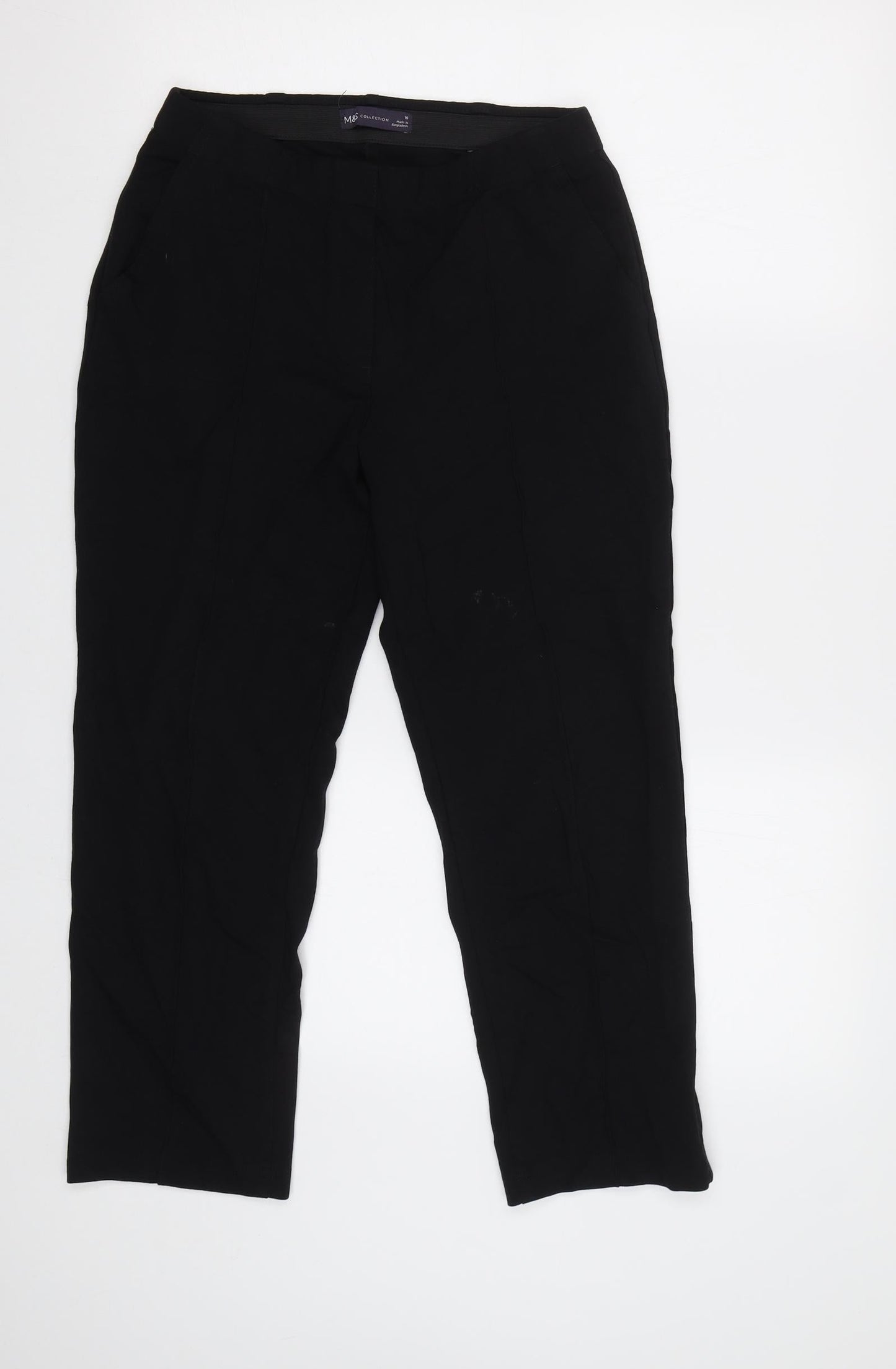 Womens UK Size 10 M&S Regular Fit  Black Trousers