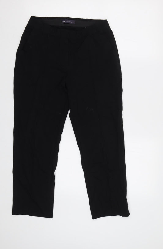 Womens UK Size 10 M&S Regular Fit  Black Trousers