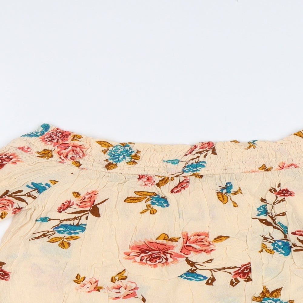 Primark Womens Beige Floral  Basic Blouse Size 10