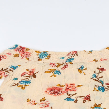 Primark Womens Beige Floral  Basic Blouse Size 10