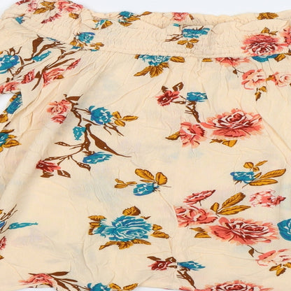 Primark Womens Beige Floral  Basic Blouse Size 10