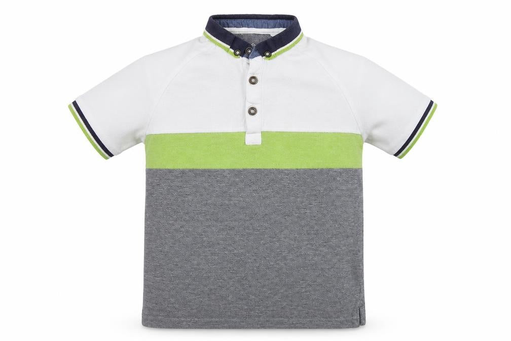 Matalan Boys Grey Striped  Basic Polo Size 8 Years