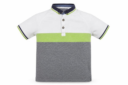 Matalan Boys Grey Striped  Basic Polo Size 8 Years