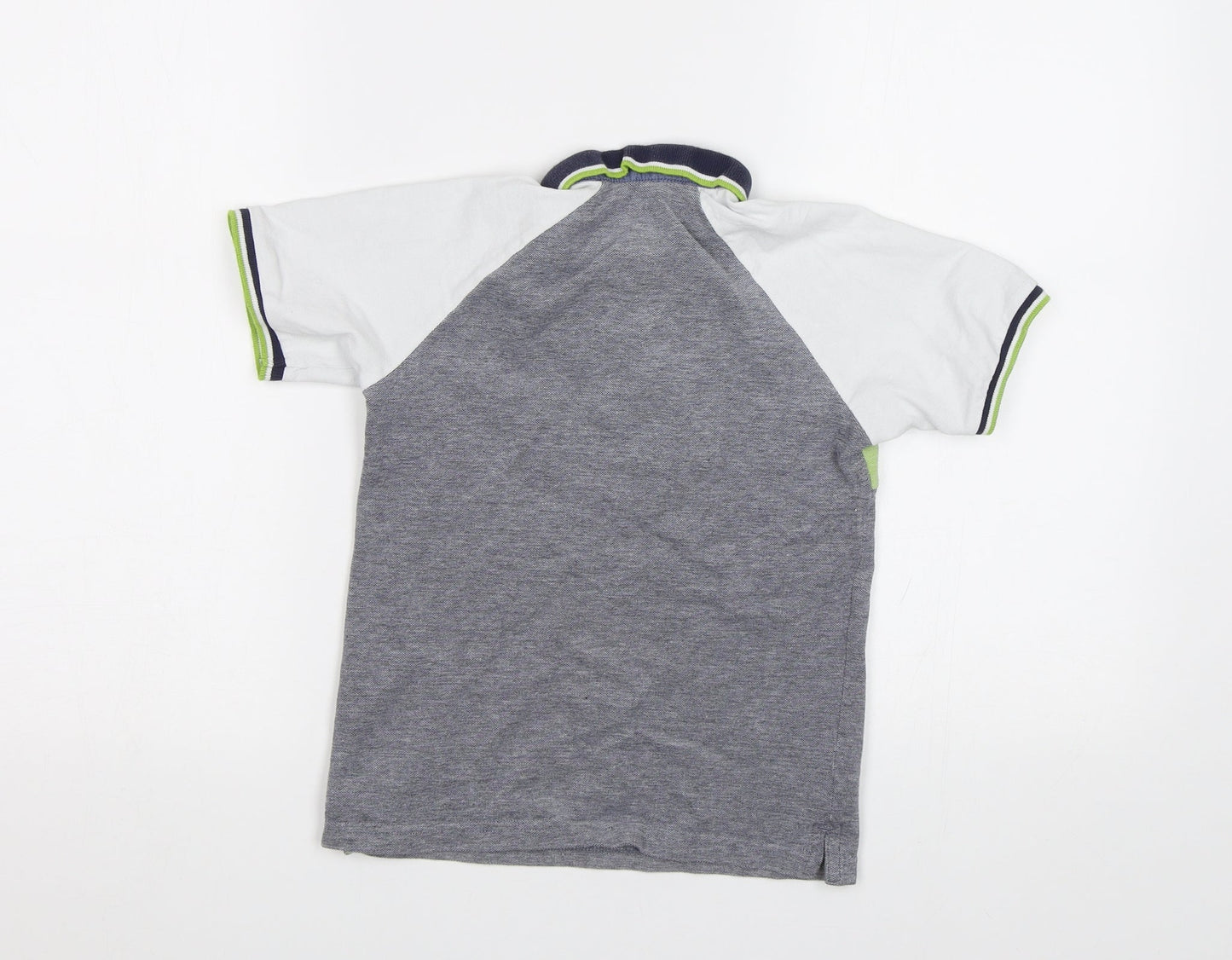 Matalan Boys Grey Striped  Basic Polo Size 8 Years