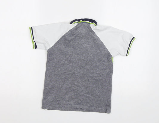 Matalan Boys Grey Striped  Basic Polo Size 8 Years