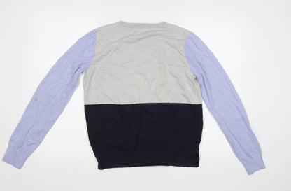 M&S Womens Blue Striped  Pullover Jumper Size 12