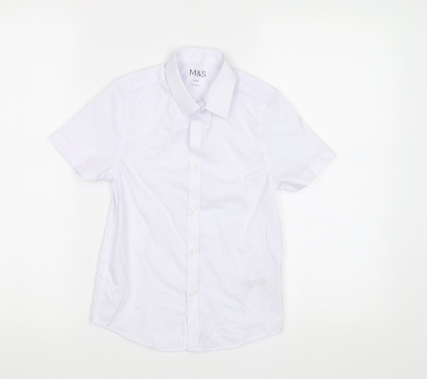 M&S Boys White   Basic Button-Up Size 7-8 Years