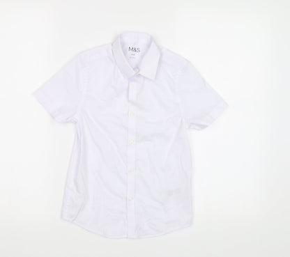 M&S Boys White   Basic Button-Up Size 7-8 Years