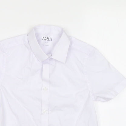 M&S Boys White   Basic Button-Up Size 7-8 Years