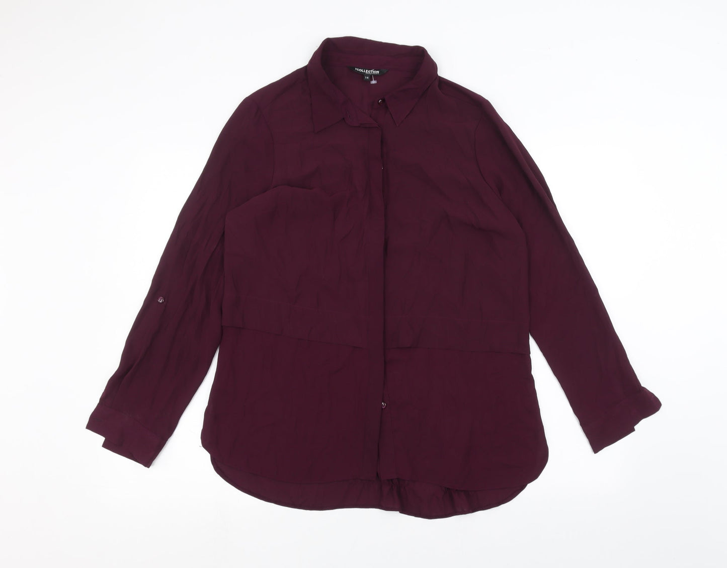 Womens UK Size 14 Debinhams Purple Basic Button-Up