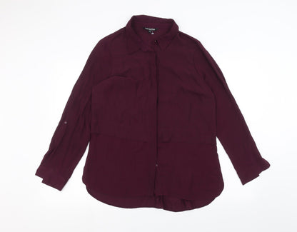 Womens UK Size 14 Debinhams Purple Basic Button-Up