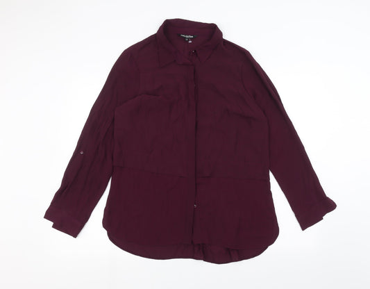 Womens UK Size 14 Debinhams Purple Basic Button-Up