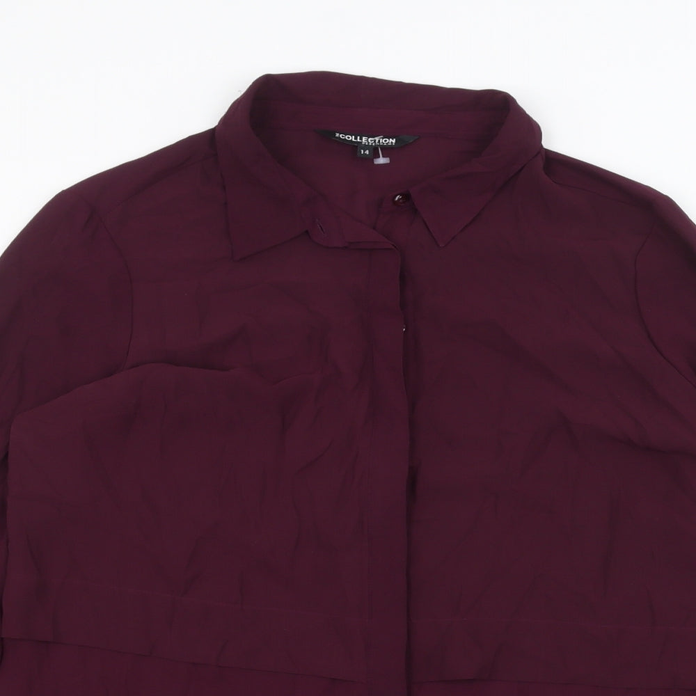 Womens UK Size 14 Debinhams Purple Basic Button-Up