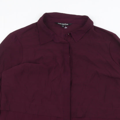 Womens UK Size 14 Debinhams Purple Basic Button-Up