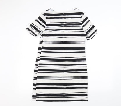 New Look Womens White Striped  A-Line  Size 8