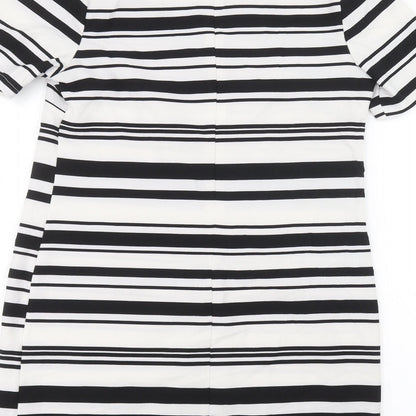 New Look Womens White Striped  A-Line  Size 8