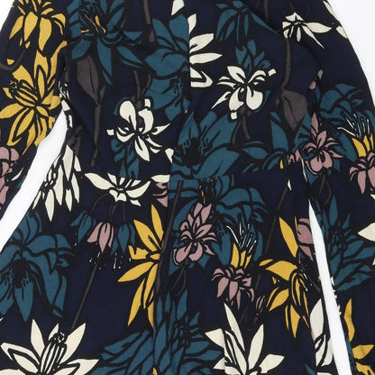 villa Womens Blue Floral  A-Line  Size L