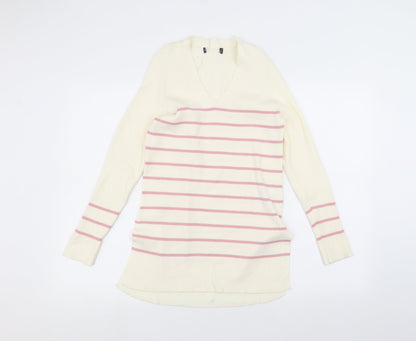 Womens UK Size 8 Marks and Spencer White Pullover Jumper