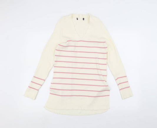 Womens UK Size 8 Marks and Spencer White Pullover Jumper