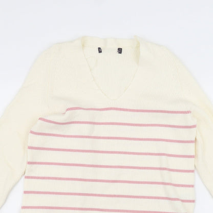 Womens UK Size 8 Marks and Spencer White Pullover Jumper
