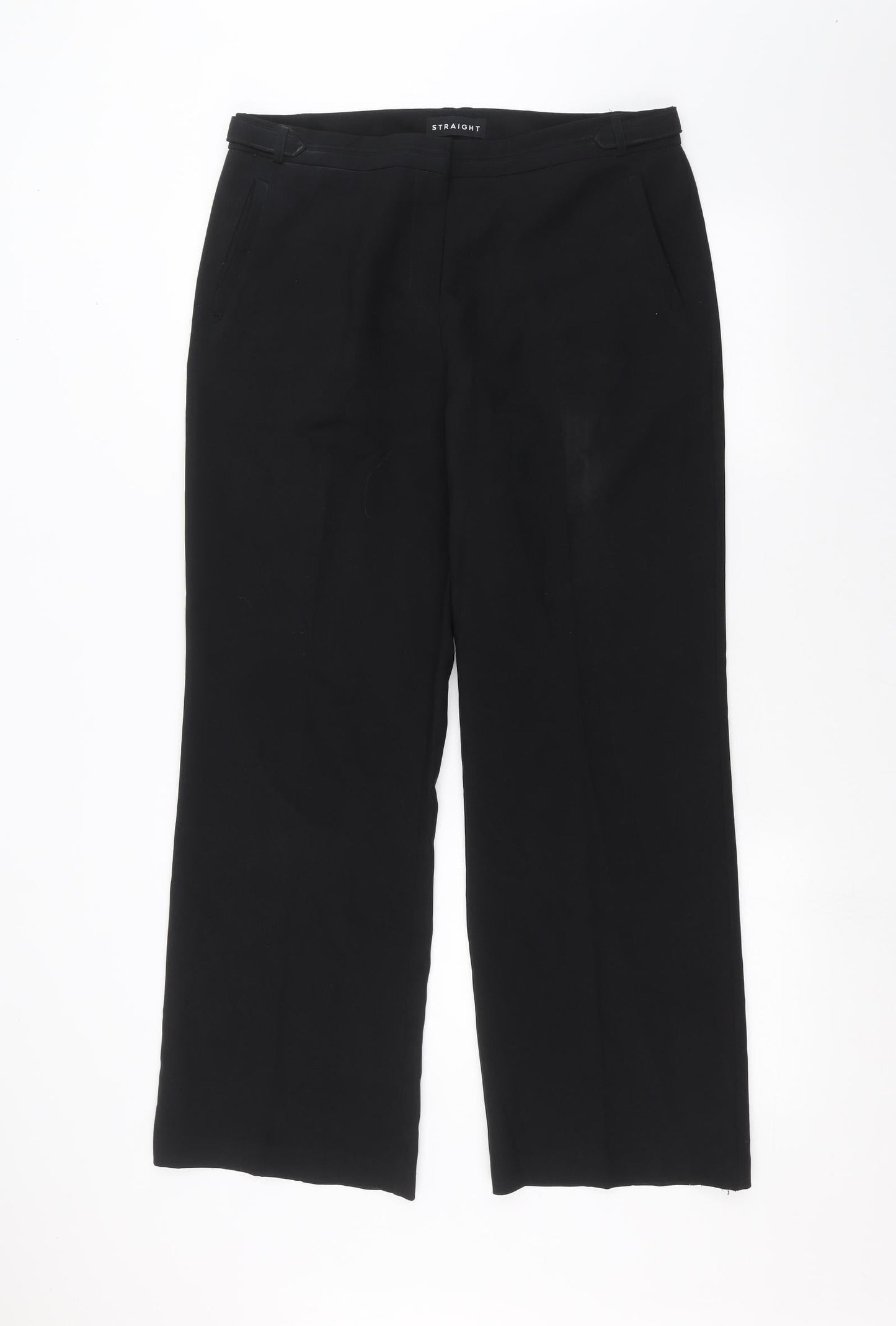 Peacocks Mens Black   Trousers  Size 16 L28 in