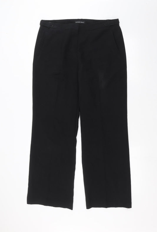 Peacocks Mens Black   Trousers  Size 16 L28 in