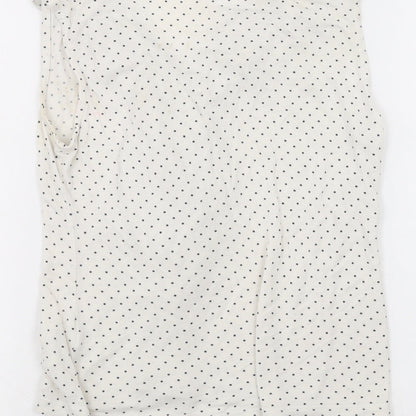 H&M Womens White Polka Dot  Basic T-Shirt Size S