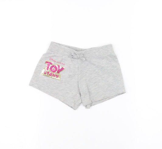 Disney Girls Grey   Sweat Shorts Size 3-4 Years - toy story